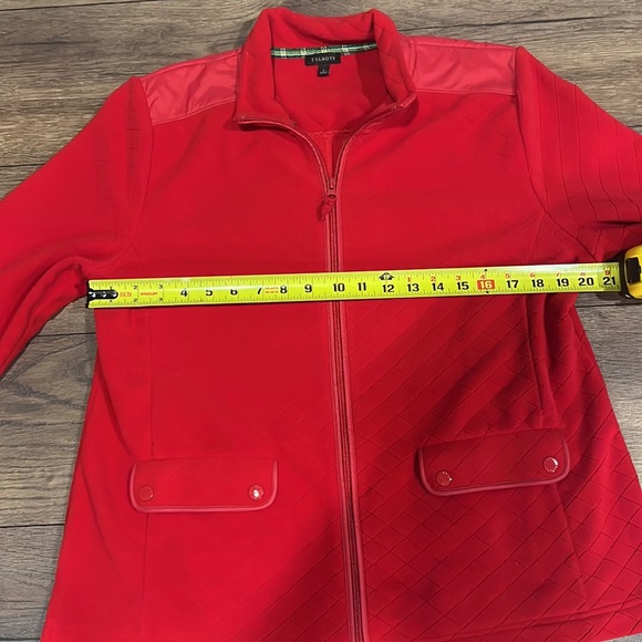 Talbots red quilted fleece full zip size large - Picture 5 of 6